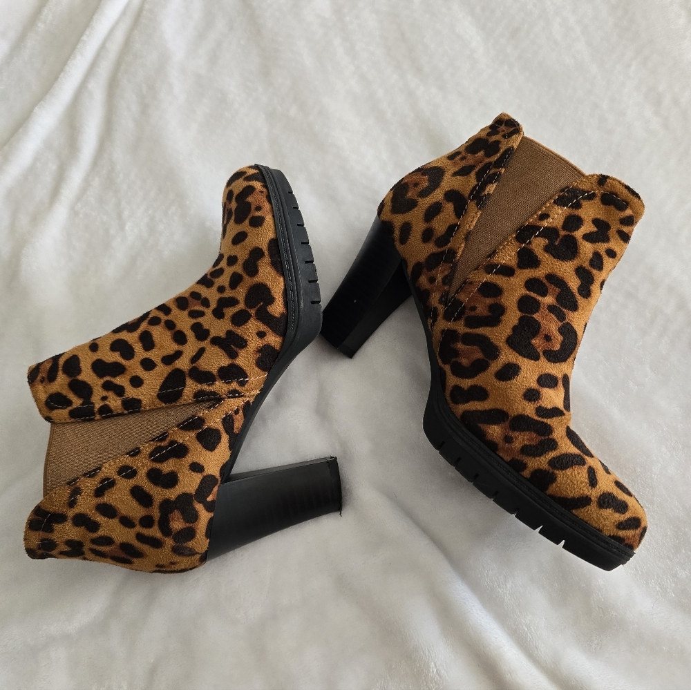 Leopard Print Ankle Boots